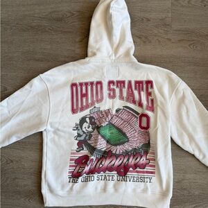 Ohio State University White Hoodie (hollister) medium - boxy fit